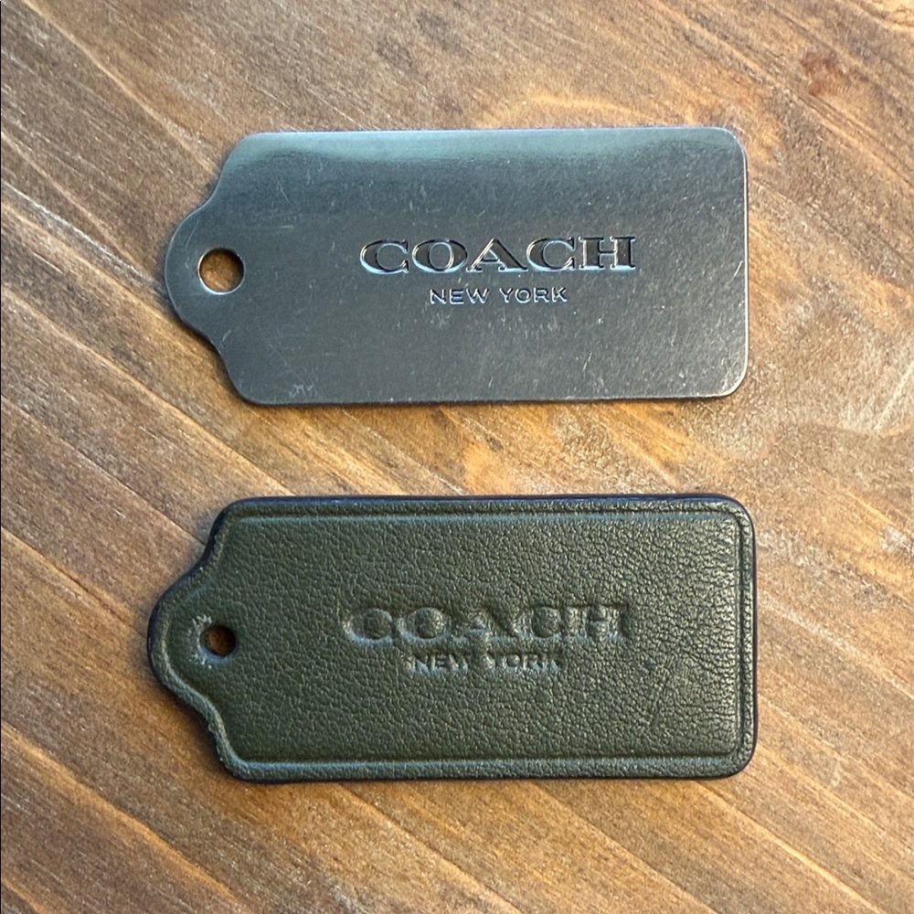 Coach Silver and Army Green Hang Tags